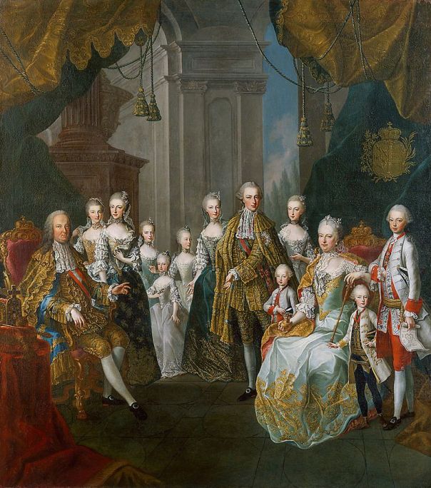 La familia de Fransisco y María Teresa por Martin van Meytens en 1764 o 1765.
